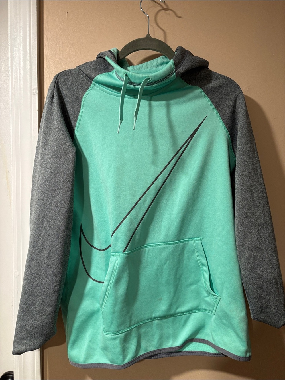 Nike Mint Green and Gray Crewneck Sweatshirt with Swoosh